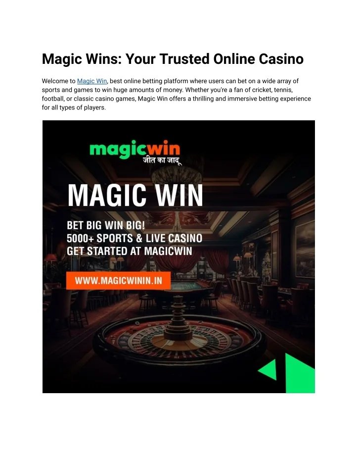 Guide to magicwin casino
